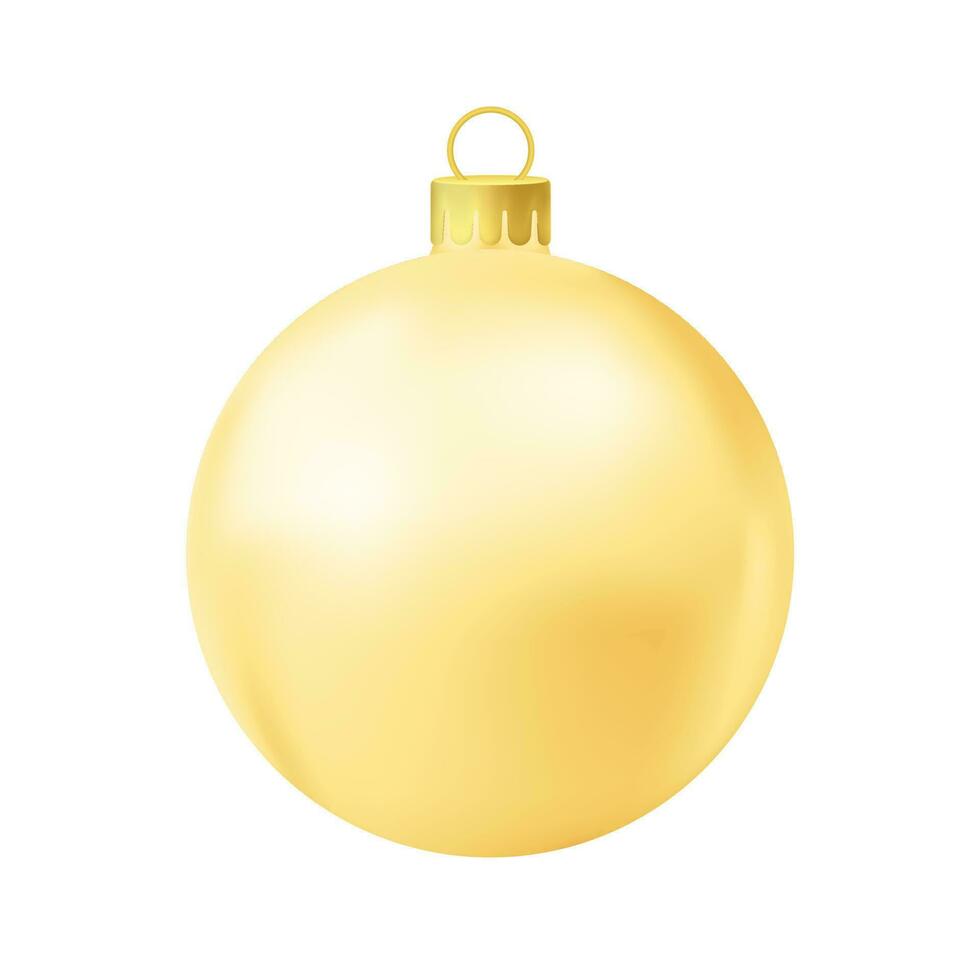 Gelb Weihnachten Baum Ball vektor