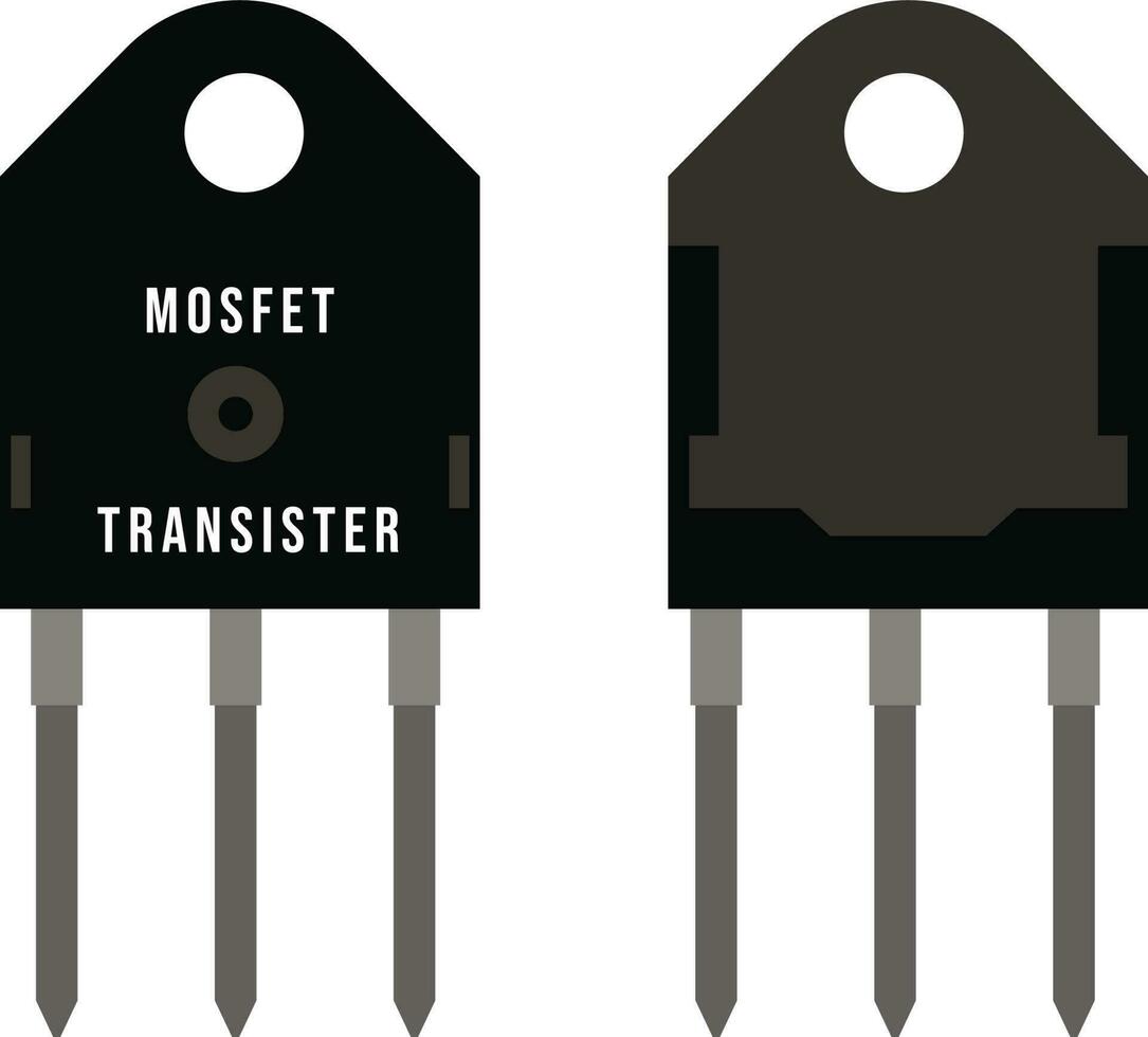 mosfet transistor vektor illustration metall oxid halvledare fält effekt transistor vektor bild