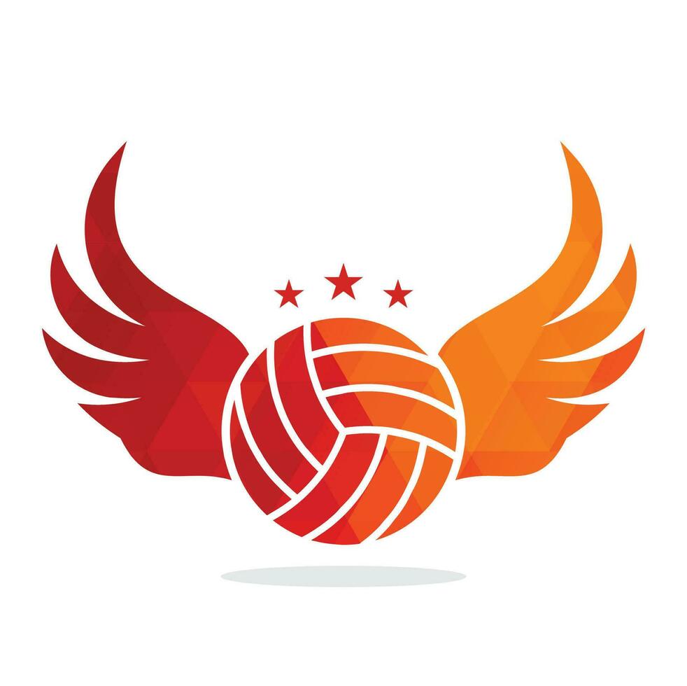 Volleyball und Flügel Vektor Illustration. Volleyball mit Flügel Logo Vektor. fliegend Volleyball Vektor Design