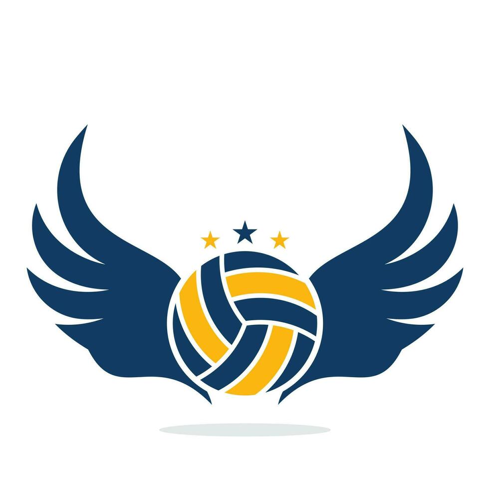 Volleyball und Flügel Vektor Illustration. Volleyball mit Flügel Logo Vektor. fliegend Volleyball Vektor Design