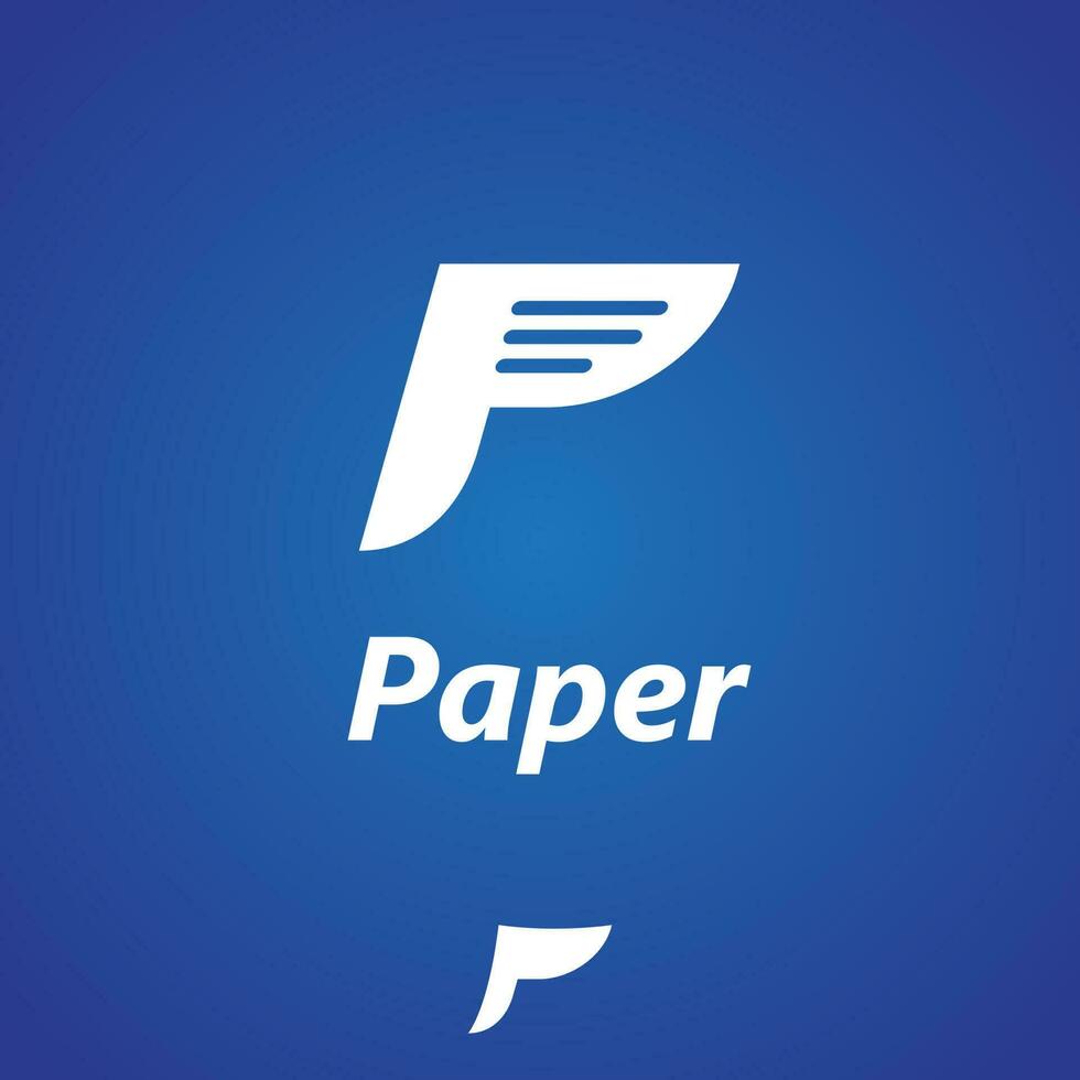 p brev baserad papper sida logotyp symbol. vektor