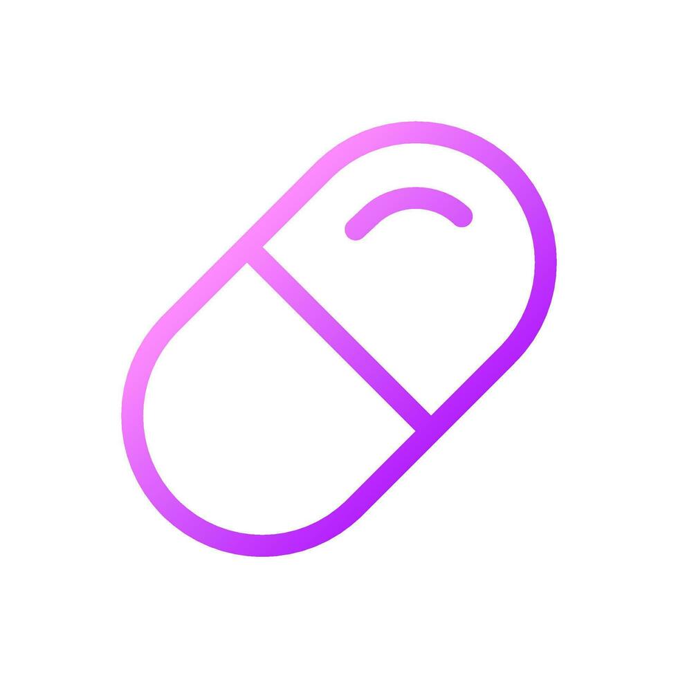 medicin pixel perfekt lutning linjär ui ikon. medicinsk recept. sjukvård. kapsel piller. linje Färg användare gränssnitt symbol. modern stil piktogram. vektor isolerat översikt illustration