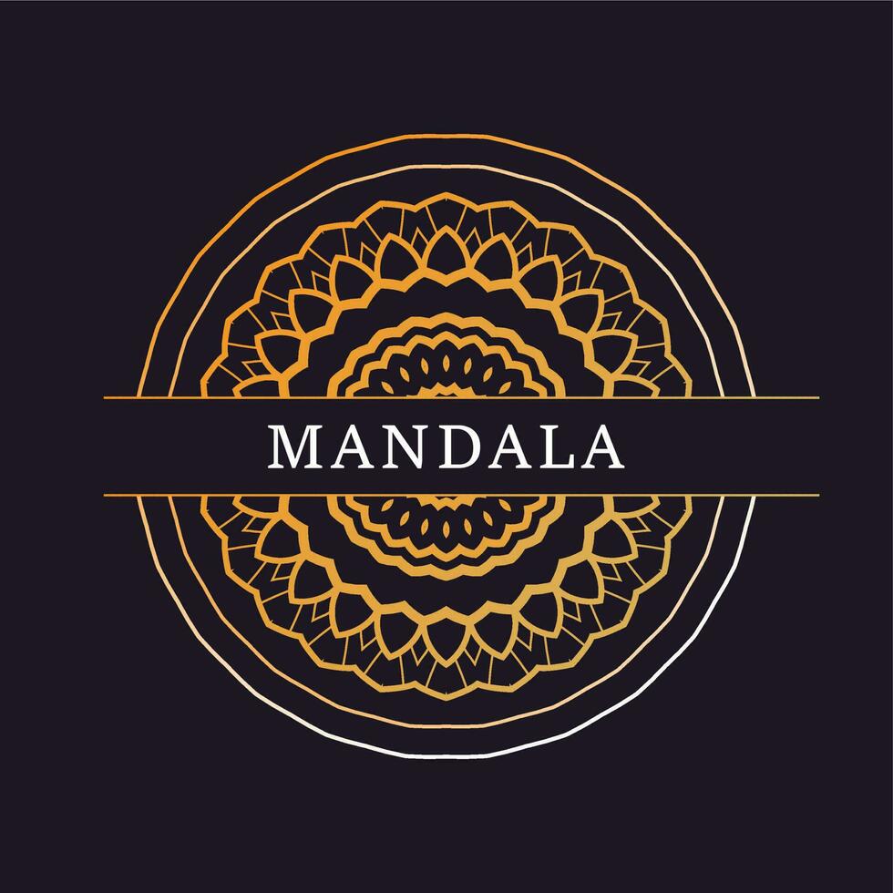 modern och lyx mandala vektor logotyp ikon illustration design med mandala text