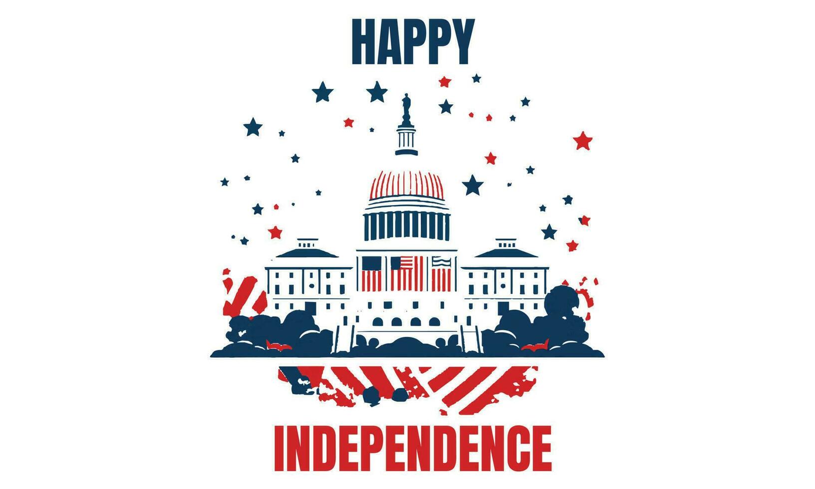uns Unabhängigkeit Tag 4 .. Juli Poster mit Text glücklich Unabhängigkeit, Hauptquartier, Sterne, und uns Flagge vektor