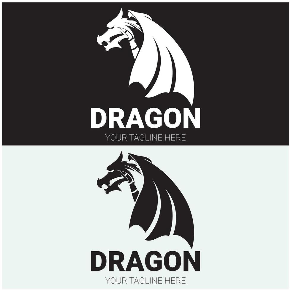 Drachen Logo Kunst fein modern vektor