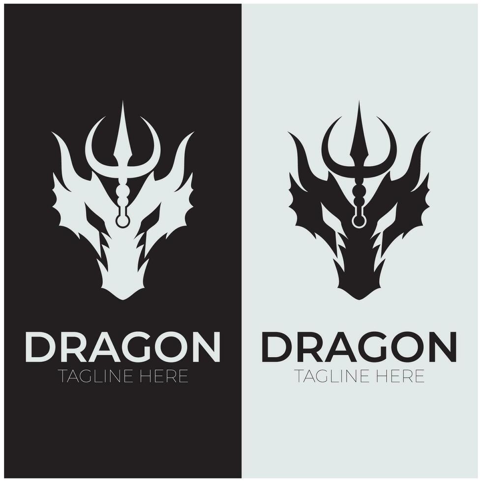 Drachen Logo Kunst fein modern vektor