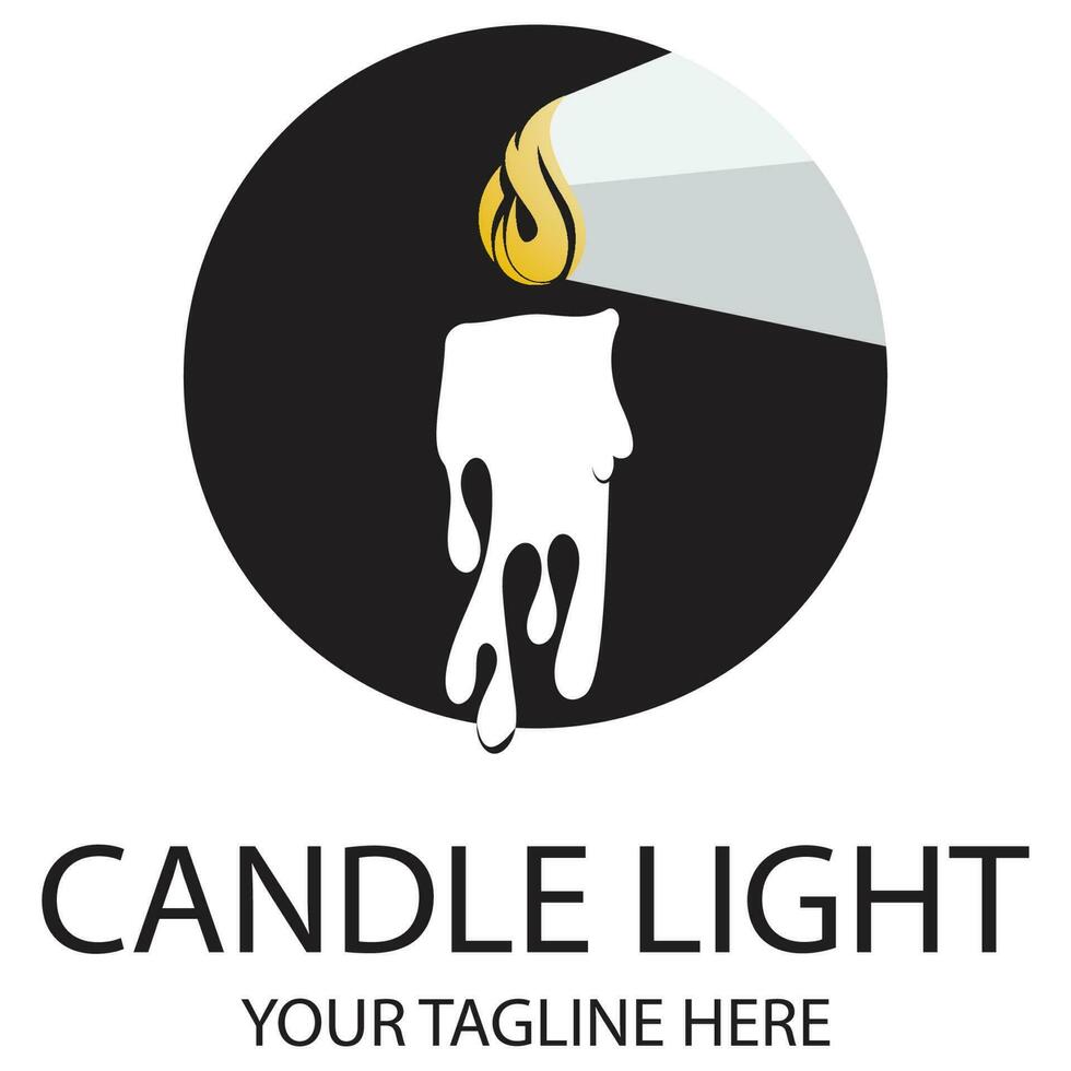 Kerze Licht Logo Design Vorlage Illustration vektor