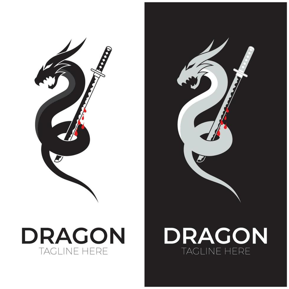 Drachen Logo Kunst fein modern vektor