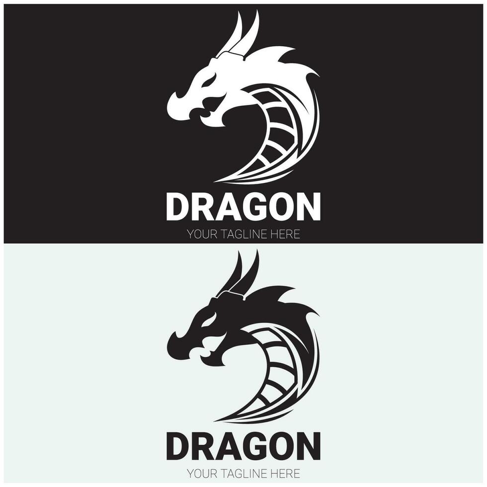 Drachen Logo Kunst fein modern vektor