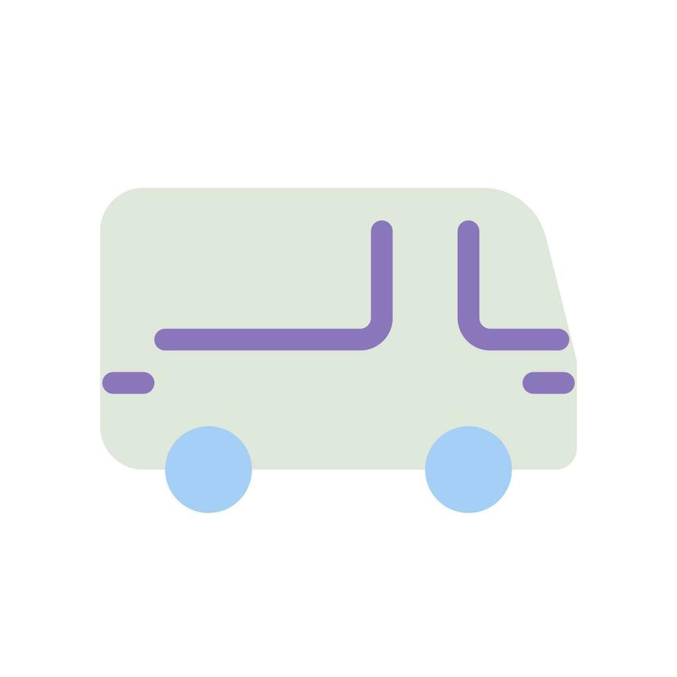 Bus eben Farbe ui Symbol. Öffentlichkeit Transport. Straße Fahrzeug. Geographisches Positionierungs System Navigation. Tragen Passagiere. einfach gefüllt Element zum Handy, Mobiltelefon App. bunt solide Piktogramm. Vektor isoliert rgb Illustration