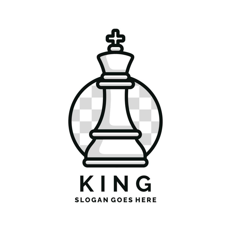 König Schach Logo Design Vektor Illustration