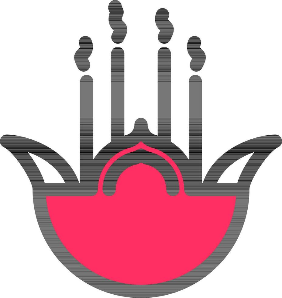 Weihrauch Halter Symbol oder Symbol im Rosa und Weiß Farbe. vektor