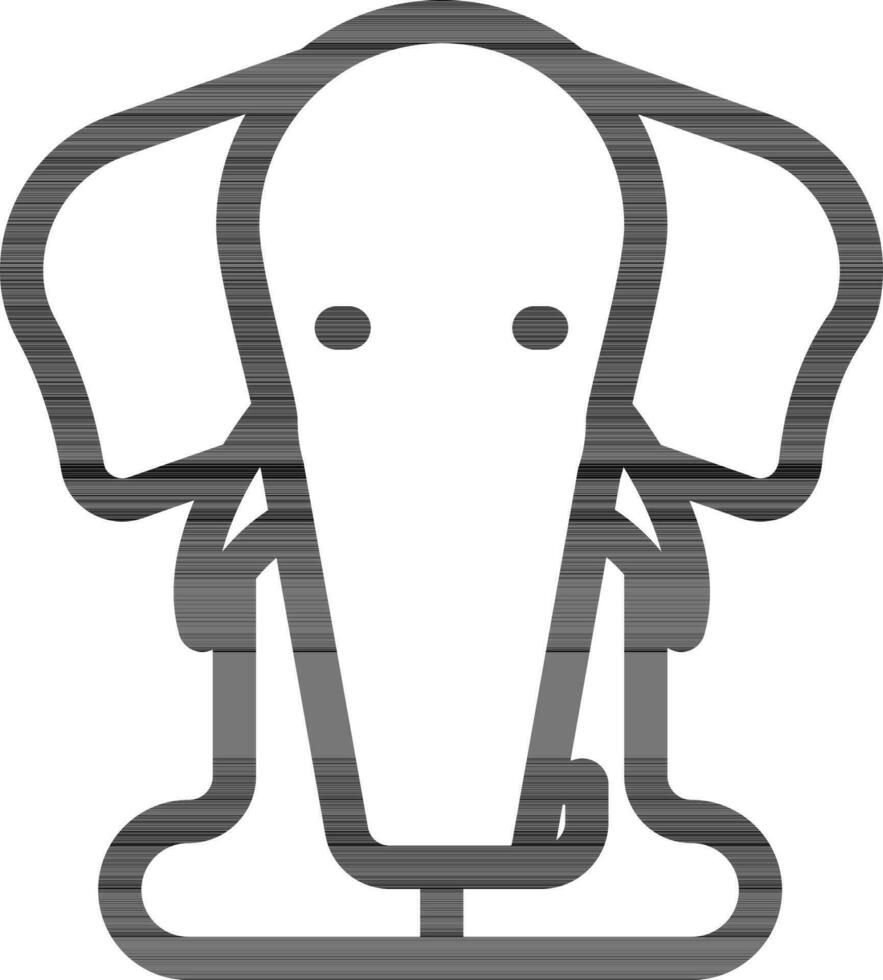 elefant ikon eller symbol i översikt stil. vektor