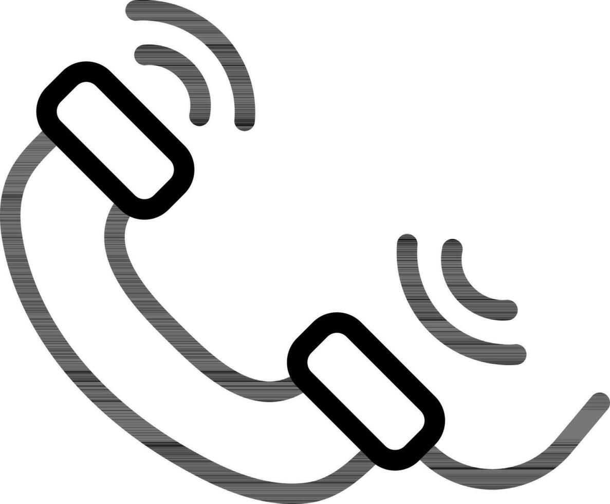 Telefon Symbol im schwarz Gliederung vektor