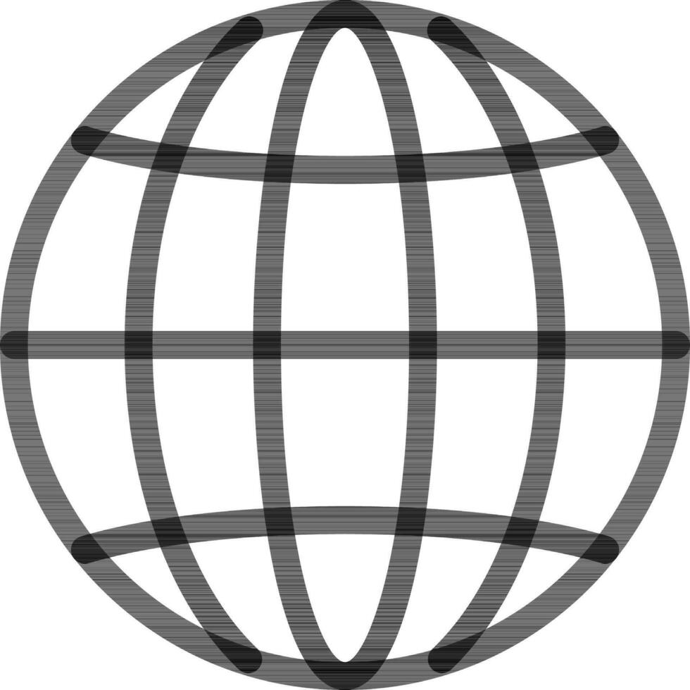schwarz Linie Kunst Globus Symbol im eben Stil. vektor
