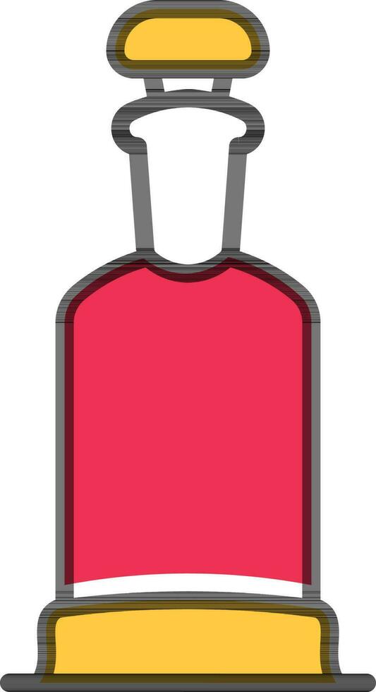 alkohol eller rom flaska ikon i rosa och gul Färg. platt stil. vektor