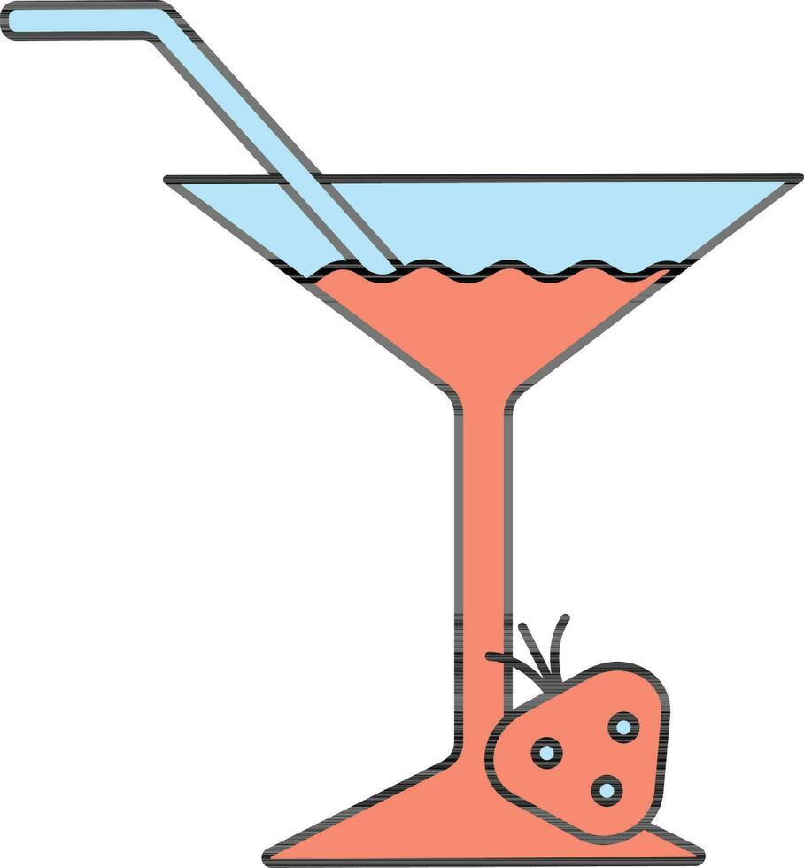 Erdbeere Daiquiri Symbol im rot und Blau Farbe. vektor