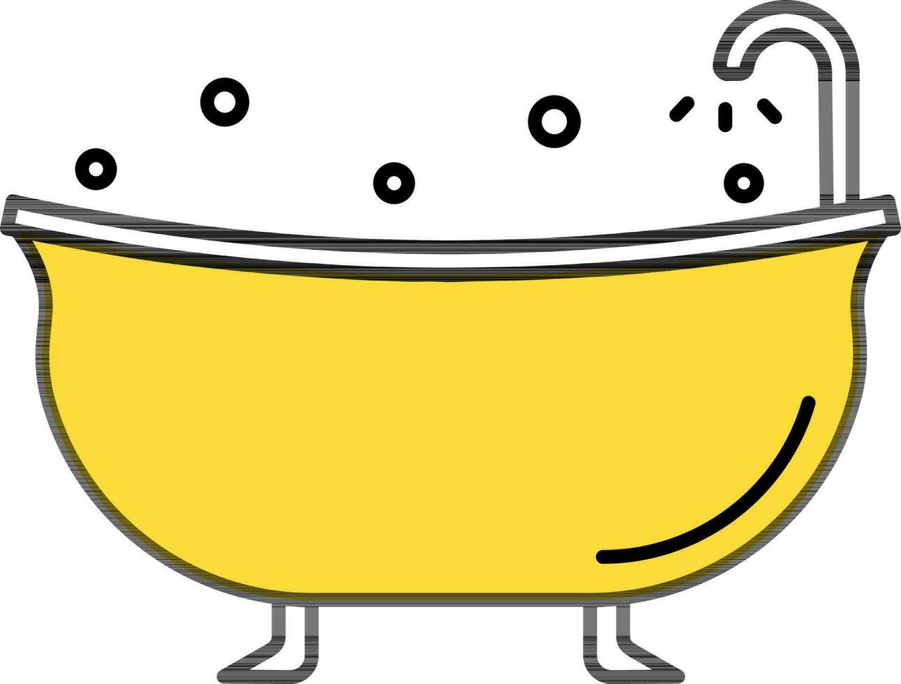 Badewanne Symbol oder Symbol im Gelb Farbe. vektor