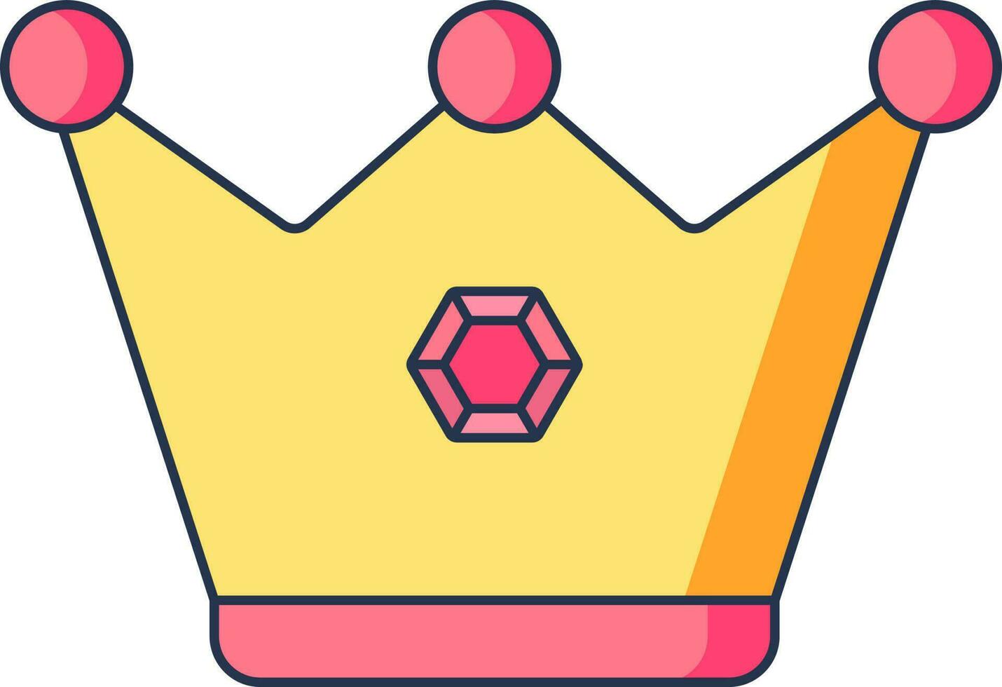 Krone Symbol im Rosa und Gelb Farbe. vektor
