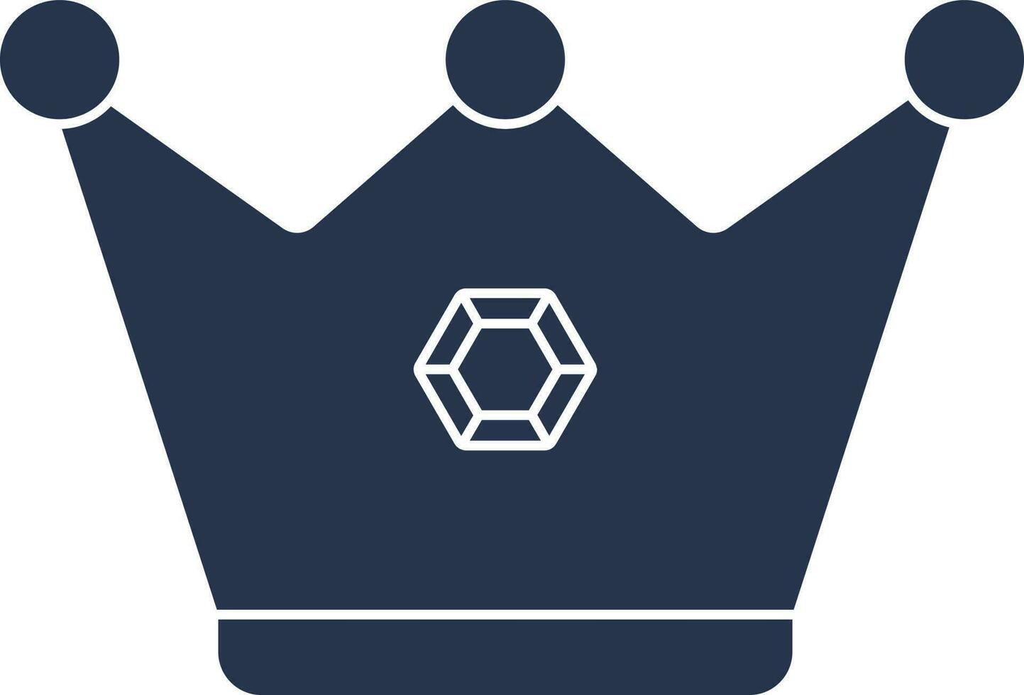 Krone Symbol im Blau und Weiß Farbe. vektor