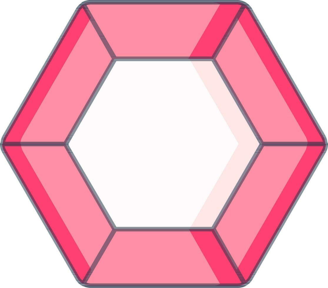 Hexagon Diamant Symbol im Rosa Farbe. vektor