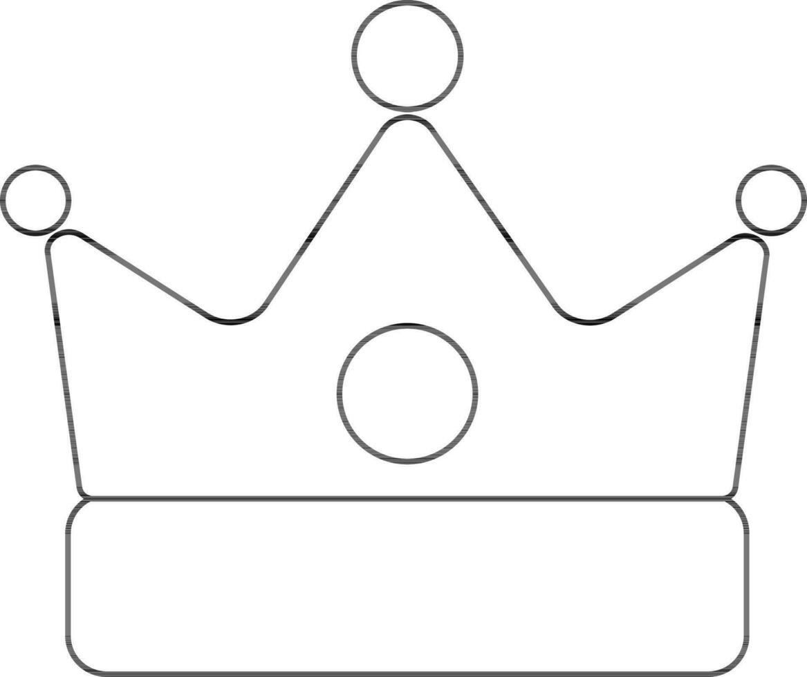 linje konst krona ikon i platt stil. vektor