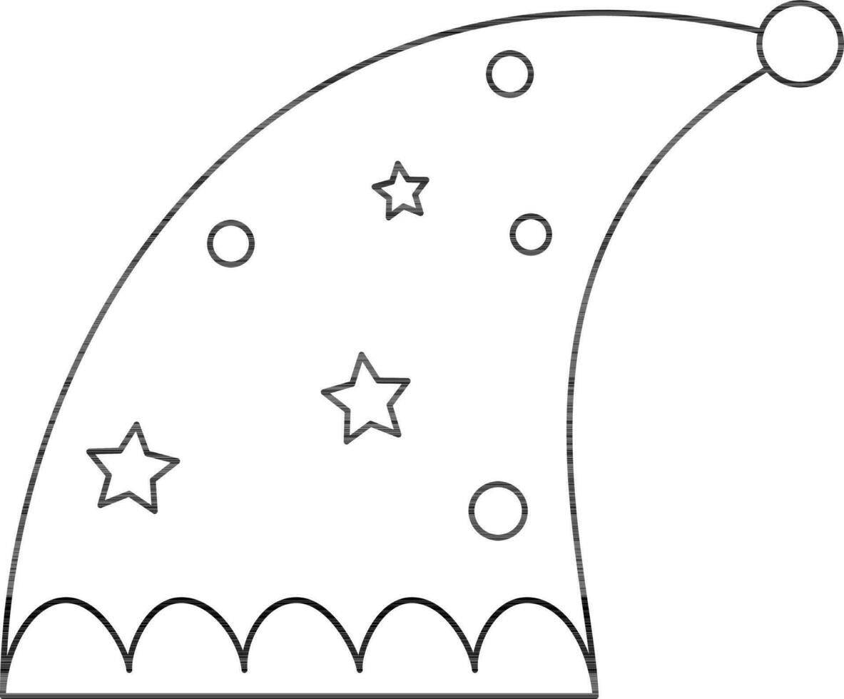 santa hatt ikon eller symbol i svart tunn linje konst. vektor
