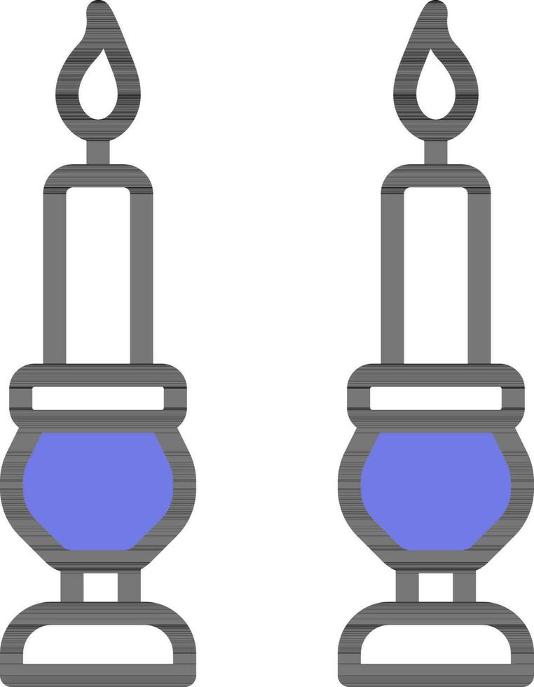 vektor illustration av upplyst ljus i blå och vit Färg.