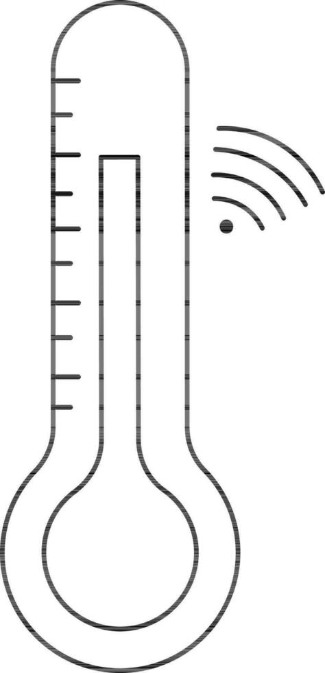 W-lan Thermometer Symbol im schwarz Umriss. vektor