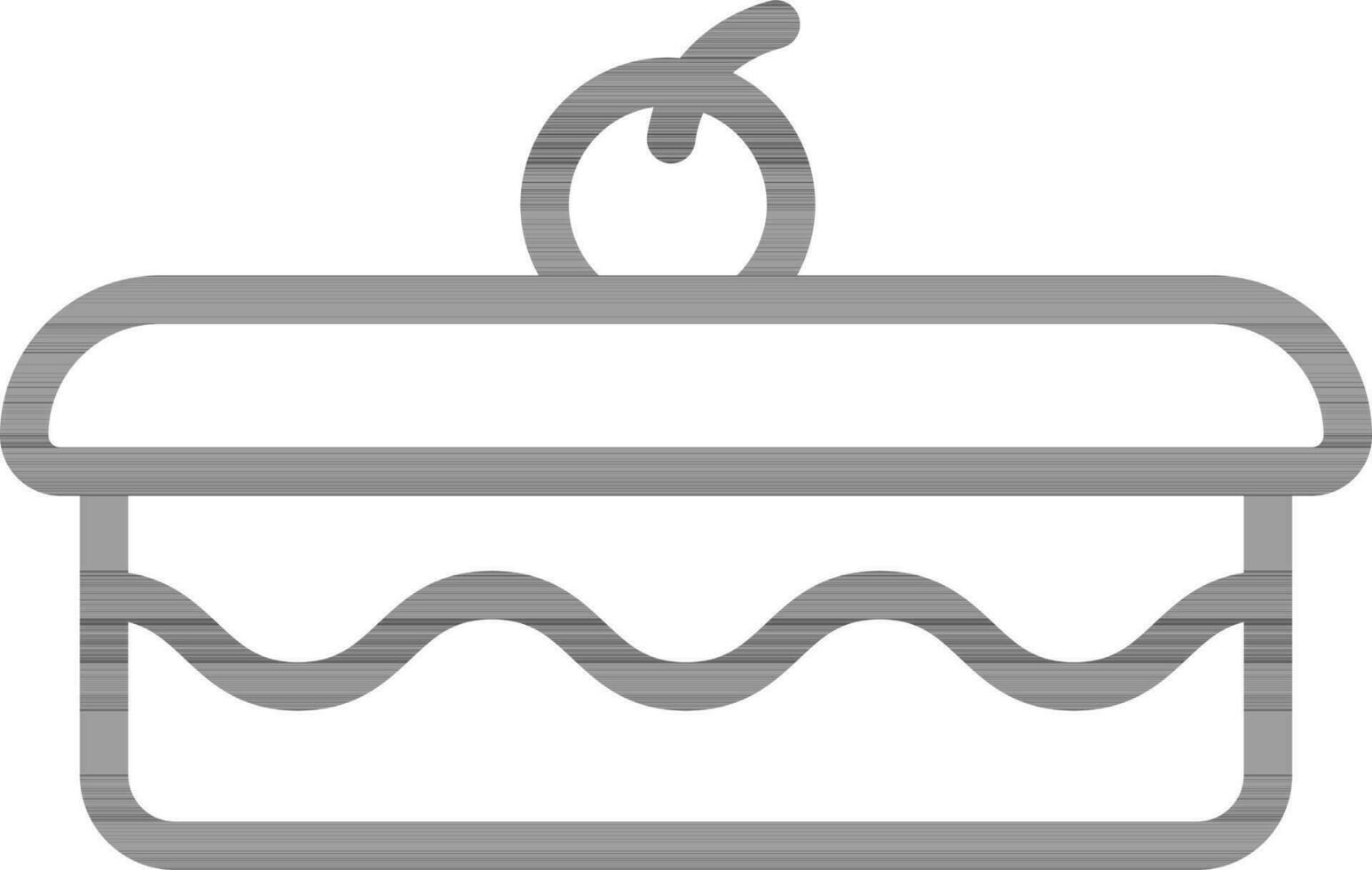 schwarz Linie Kunst Illustration von Kuchen Symbol. vektor