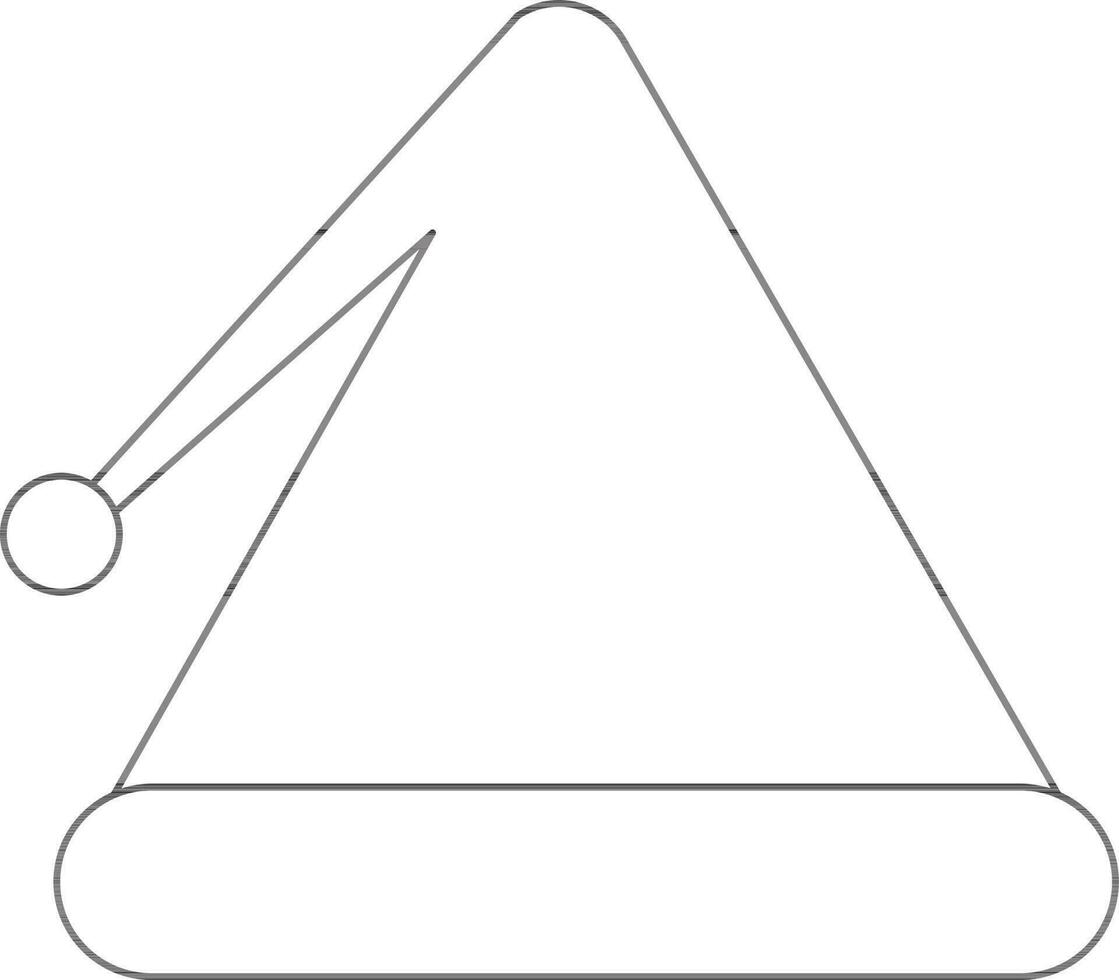 Illustration von Santa Hut Symbol im dünn Linie Kunst. vektor