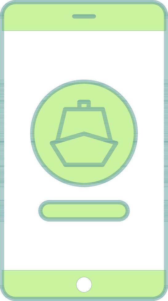 Kreuzfahrt Buchung App im Smartphone Symbol. vektor