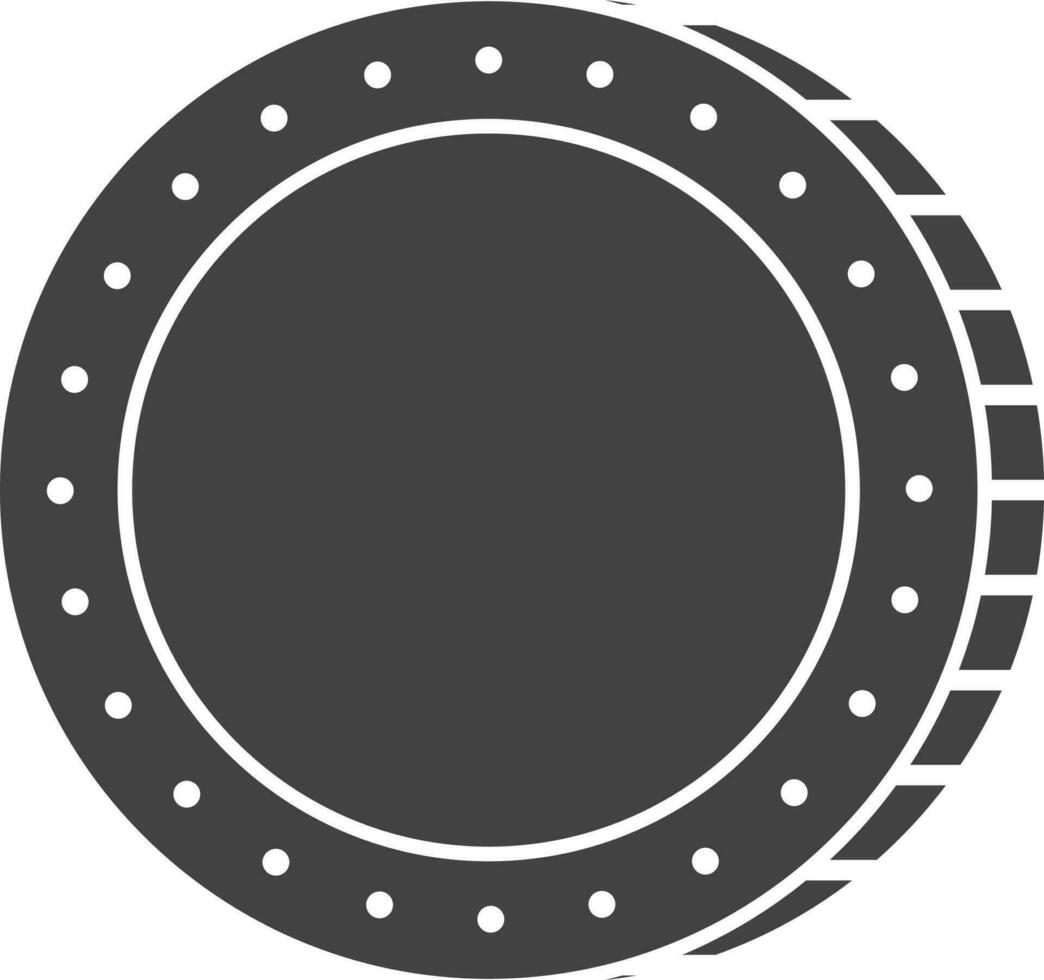 mynt ikon eller symbol i vit och grå Färg. vektor