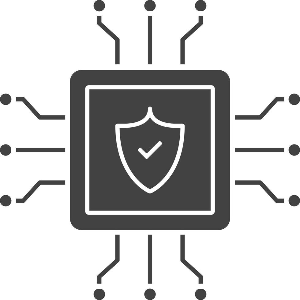 Sicherheit Chip Symbol im grau und Weiß Farbe. vektor