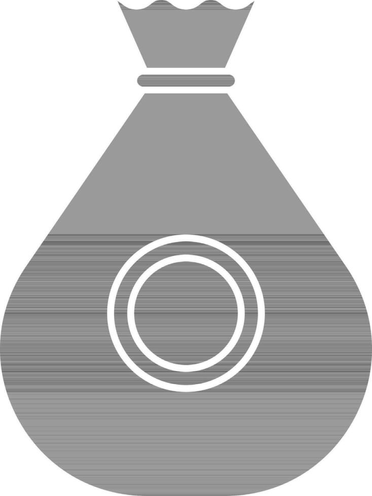 grå och vit pengar väska ikon eller symbol. vektor