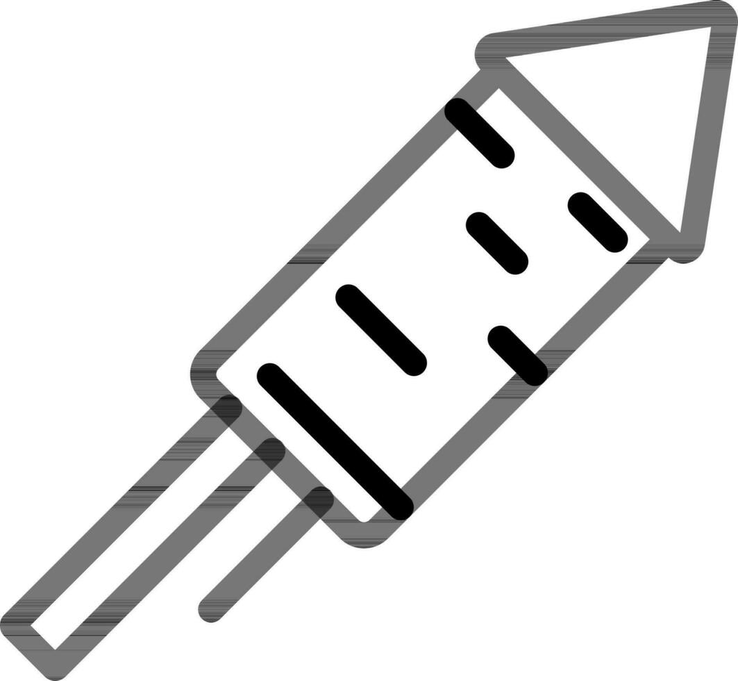 Feuerwerk Rakete Symbol im schwarz Linie Kunst. vektor