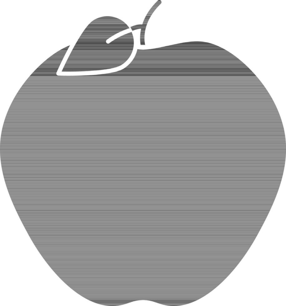 äpple ikon i grå och vit Färg. vektor