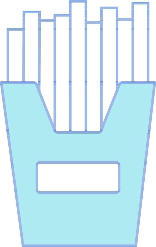 Französisch Fritten Symbol im Blau und Weiß Farbe. vektor