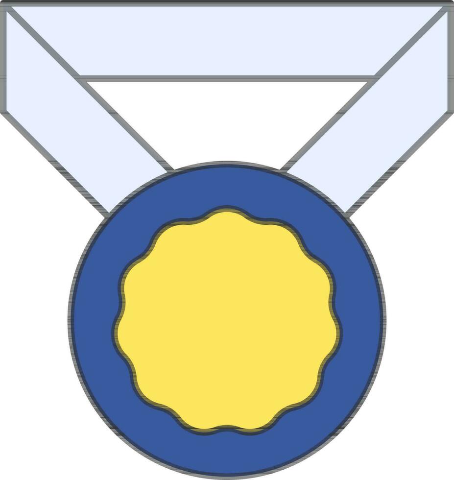 Medaille Symbol im Blau und Gelb Farbe. vektor