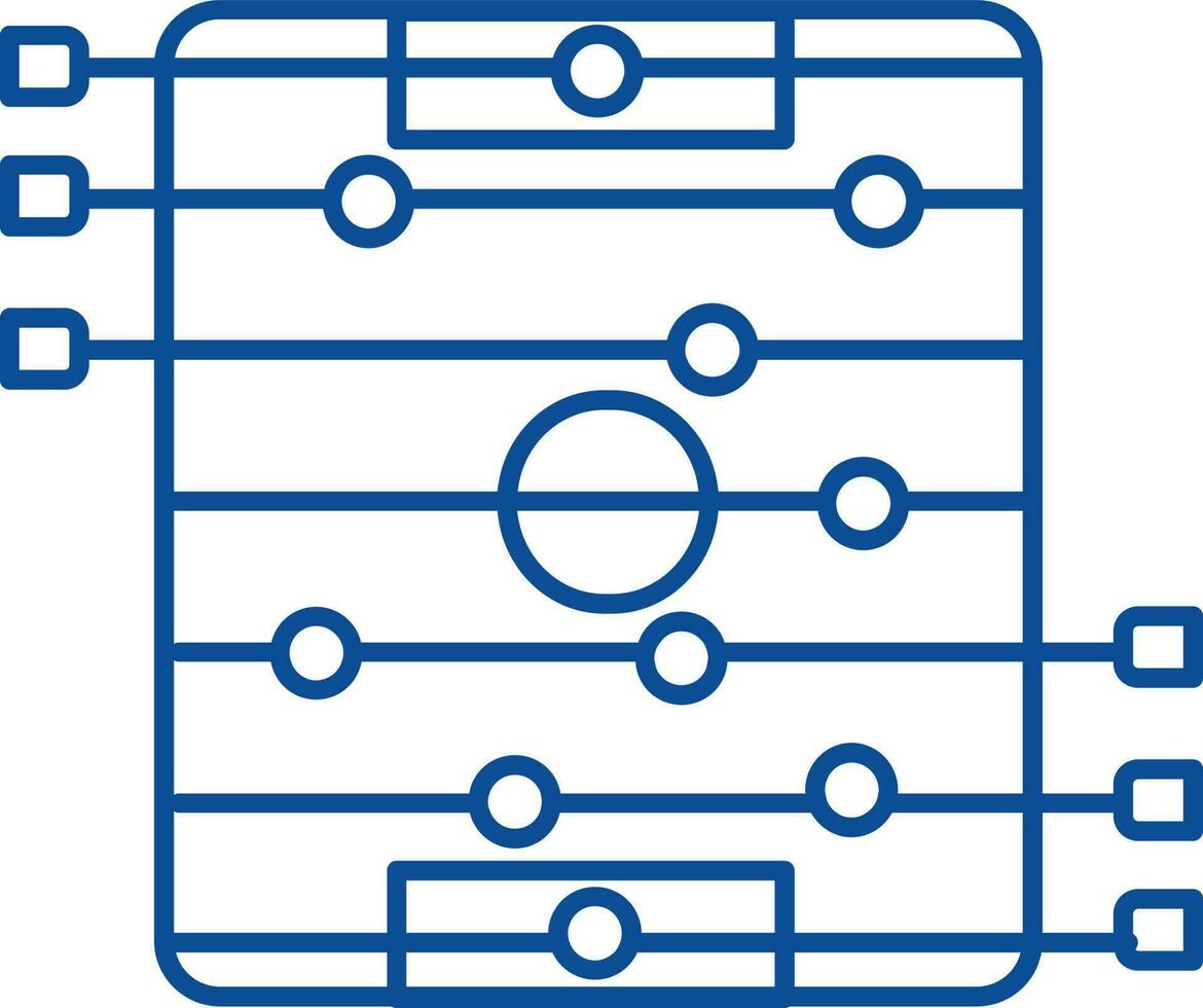 Tabelle Fußball Symbol im Blau Linie Kunst. vektor