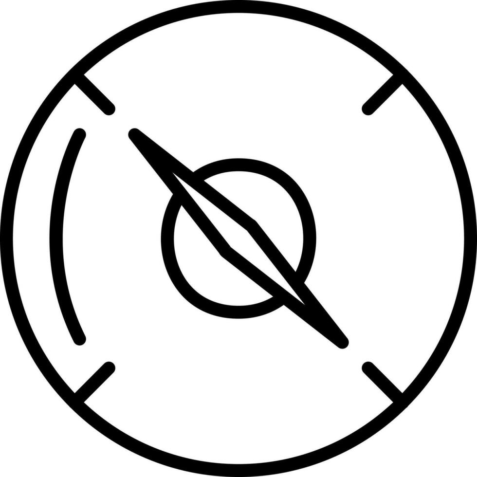 linje konst illustration av kompass ikon i platt stil. vektor