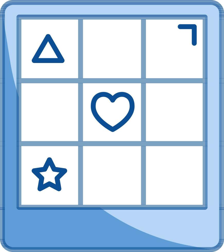 Blau und Weiß Farbe Zingo oder Bingo Symbol im eben Stil. vektor