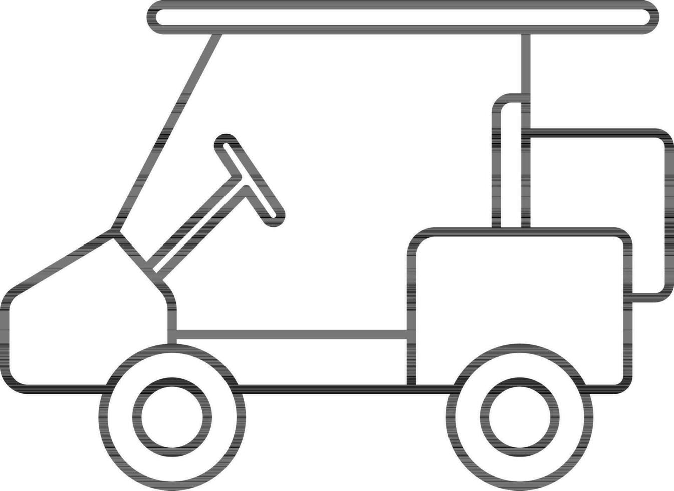 Rasen Mäher LKW Linie Kunst Symbol im eben Stil. vektor