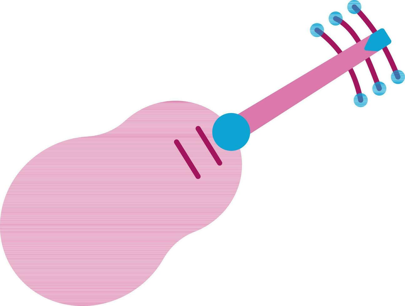 illustration av en rosa och blå gitarr. vektor