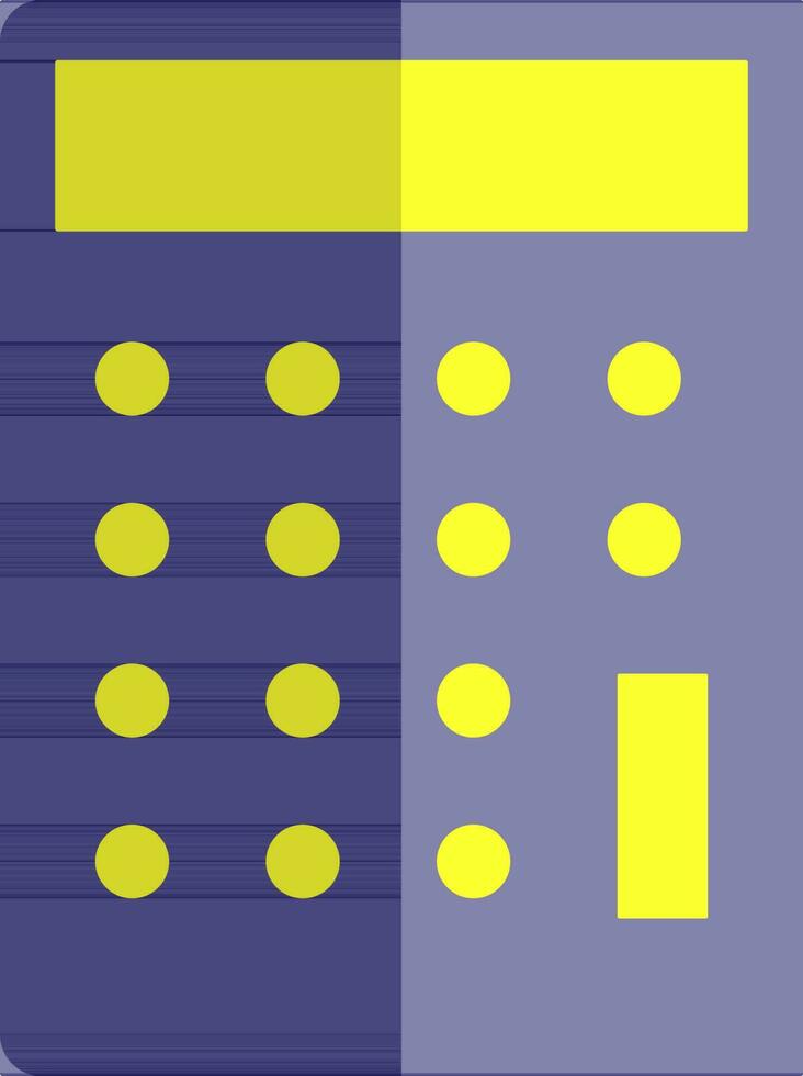 Illustration von ein Taschenrechner im Blau und Gelb Farbe. vektor
