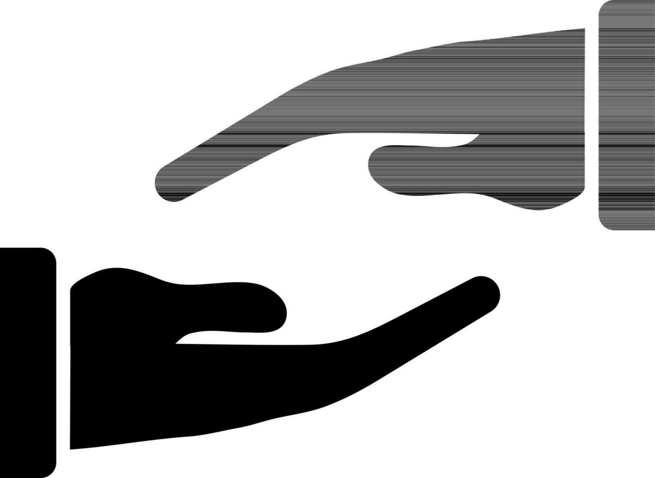 omtänksam eller stödjande hand gest i platt stil. vektor