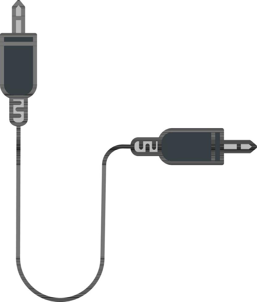 Audio- Kabel Symbol oder Symbol im grau Farbe. vektor
