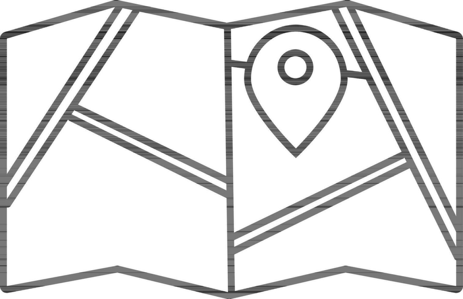 Symbol von Karte mit Stift Zeiger. vektor