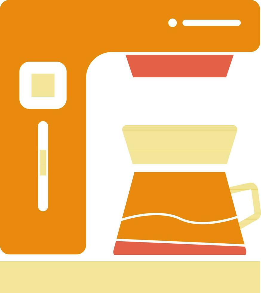 orange och gul ikon av kaffe maskin. vektor