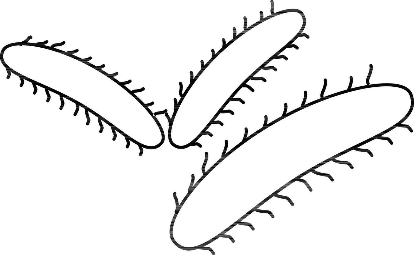 symbol av tre bakterie ikon i stroke stil. vektor